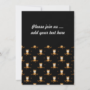Cute Autumn Babies in Falling Leaves Pattern Invitation
