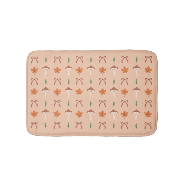 Cute Autumn Bow Pattern Bath Mat (Front)