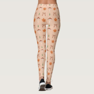 Cute Autumn Bow Pattern Leggings