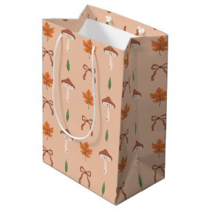 Cute Autumn Bow Pattern Medium Gift Bag