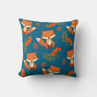 Cute autumn coloured fox pillow for kids