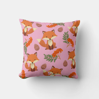 Cute autumn coloured fox pillow for kids