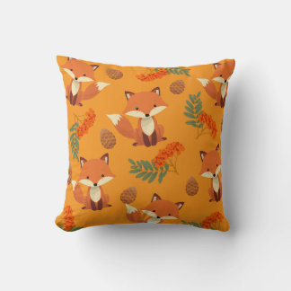 Cute autumn coloured fox pillow for kids