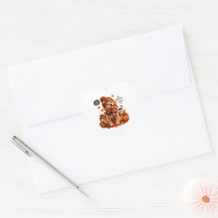 Cute Autumn Dog Sticker   Cosy Fall Puppy Decal