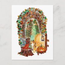 Cute Autumn Fairy Halloween Watercolor
