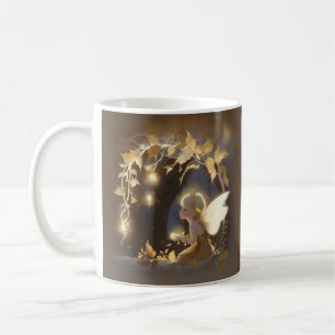 Cute Autumn Fairy with Glowing Flowers Coffee Mug