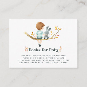 Cute Autumn - Fall Boy Baby Shower Book Request Enclosure Card