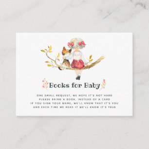 Cute Autumn - Fall Girl Baby Shower Book Request Enclosure Card