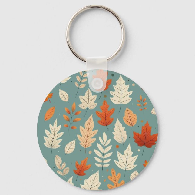 Cute autumn/fall leaves key ring (Front)