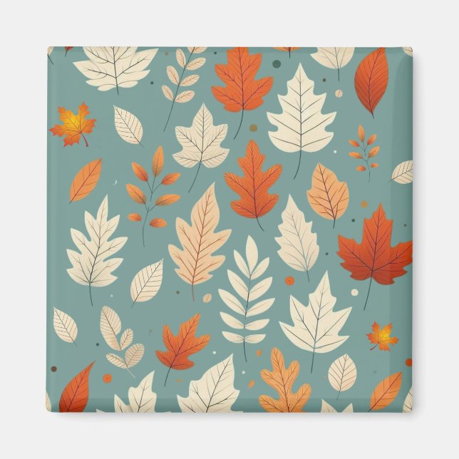 Cute autumn/fall leaves magnet (Front)