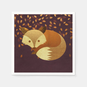 Cute Autumn Fox Napkin