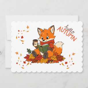 Cute Autumn Fox Party Invitation