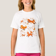 Cute Autumn Foxes Pattern All-Over Print T-Shirt