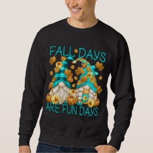 Cute Autumn Gnome Couple For Gardener Funny Fall Q Sweatshirt