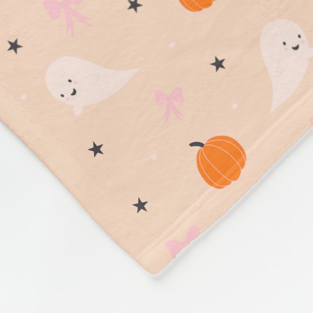 Cute Autumn Halloween Ghost Pattern Blanket (Corner)
