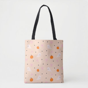 Cute Autumn Halloween Ghost Pattern Tote Bag