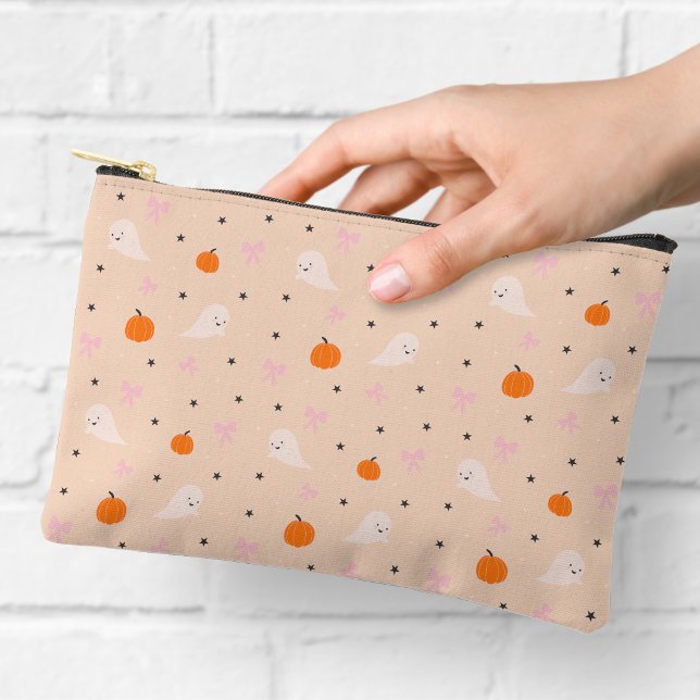 Cute Autumn Halloween Ghost Pattern Zipper Pouch (Creator Uploaded)