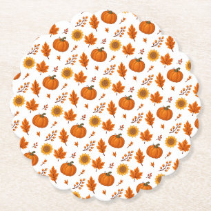 Cute Autumn Harvest Paper Coaster