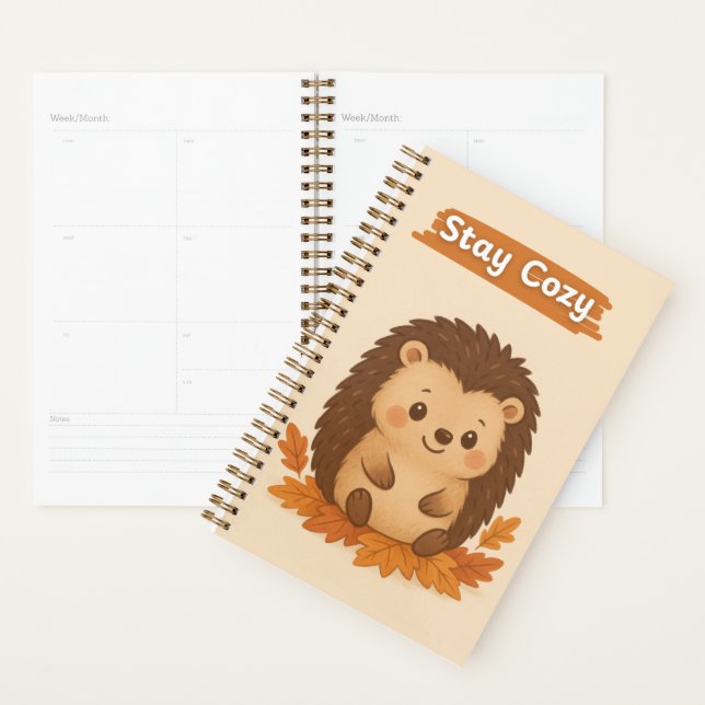Cute Autumn Hedgehog Planner (Display)