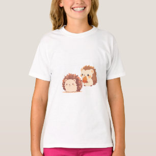 Cute Autumn Hedgehogs – Kawaii Fall Forest Animals T-Shirt