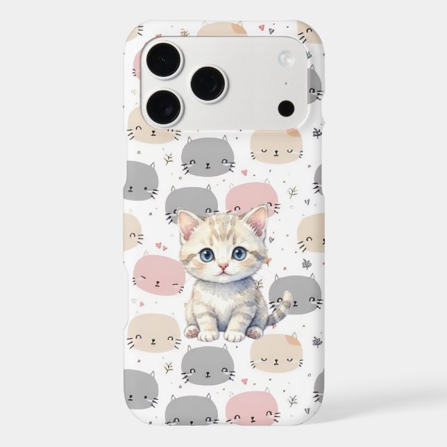 Cute Autumn Kitten Pattern iPhone Cas (Back)