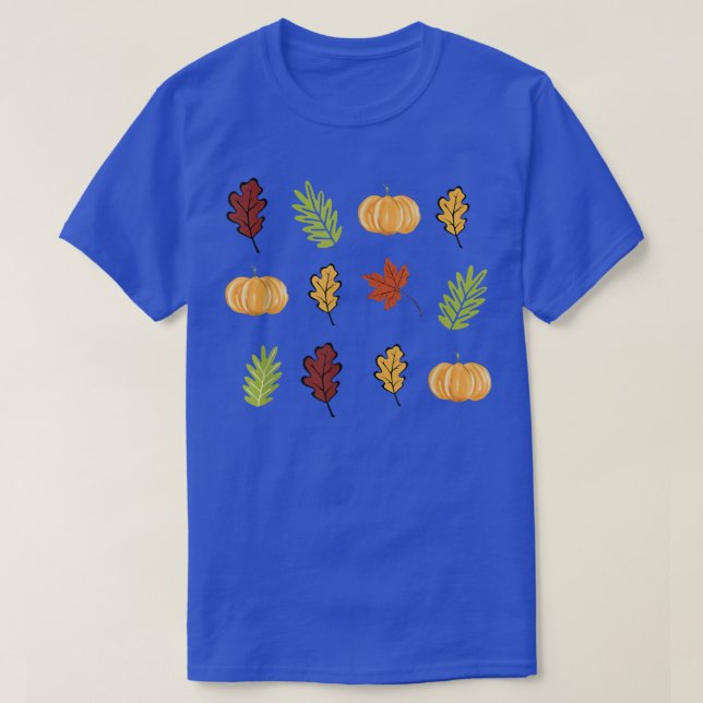 Cute Autumn Leaf Autumn Lover Fall Pumpkin Hallowe T-Shirt (Design Front)
