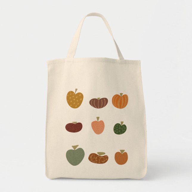 Cute Autumn Pumpkins Fall Pattern Tote Bag (Front)