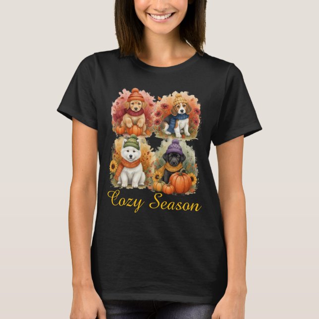 Cute autumn puppies t-shirt (Front)
