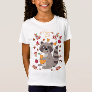 Cute autumn racoon with custom text T-Shirt