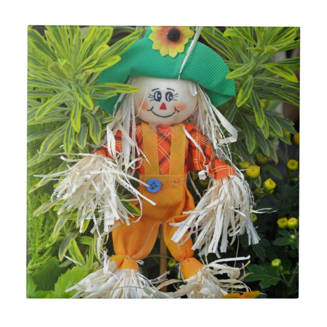 Cute autumn scarecrow decoration tile (Front)