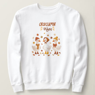 Cute Autumn Vibes Geese | Cosy Fall Duccks&leaves Sweatshirt