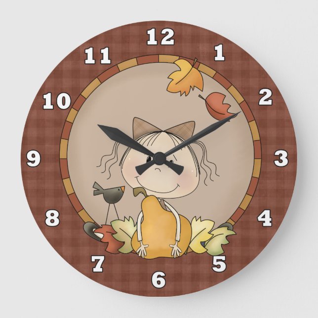 Cute Autumn Wall Clock (Front)