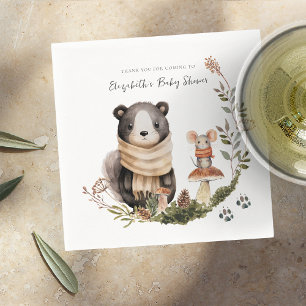 Cute Autumn Woodland   Baby Shower Napkins