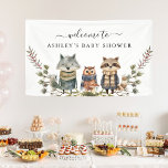 Cute Autumn Woodland | Baby Shower Welcome Banner<br><div class="desc">Autumn is a spectacular season as our trees transform from lush greens into stunning displays of red, gold and brown. Elegant nature inspired designs featuring cute cosy woodland animals in soft hues of willow green, creamy ginger, nutmeg, rust, and steel blue. A crackling fire, woodsy aromas, and pumpkin spice is...</div>