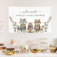 Cute Autumn Woodland | Baby Shower Welcome Banner