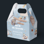 Cute Aviation Aeroplane Boy Birthday Party Favour Box<br><div class="desc">Cute Boy's Birthday Party Thank You favour boxes, suitable for any age! Design features a watercolor blue sky background with fluffy clouds, little boys flying adorable vintage aeroplanes, hot air balloons, helicopters, magical stars and a fun thank you template that reads 'Thank you for flying on over to celebrate'. Just...</div>
