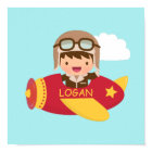 Cute Aviator Boy Aeroplane Boys Room Decor