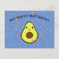 Cute  Avo Happy Birthday Avocado Pun Postcard
