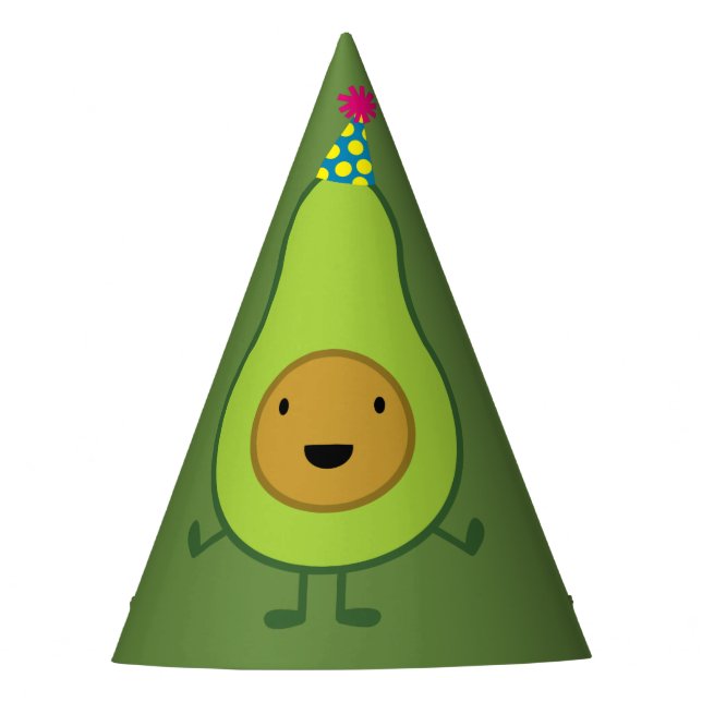 Cute Avocado 1st Birthday Party Hats (Front)