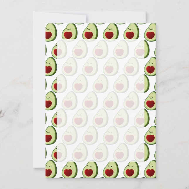 Cute Avocado Background Pattern Invitation (Front)