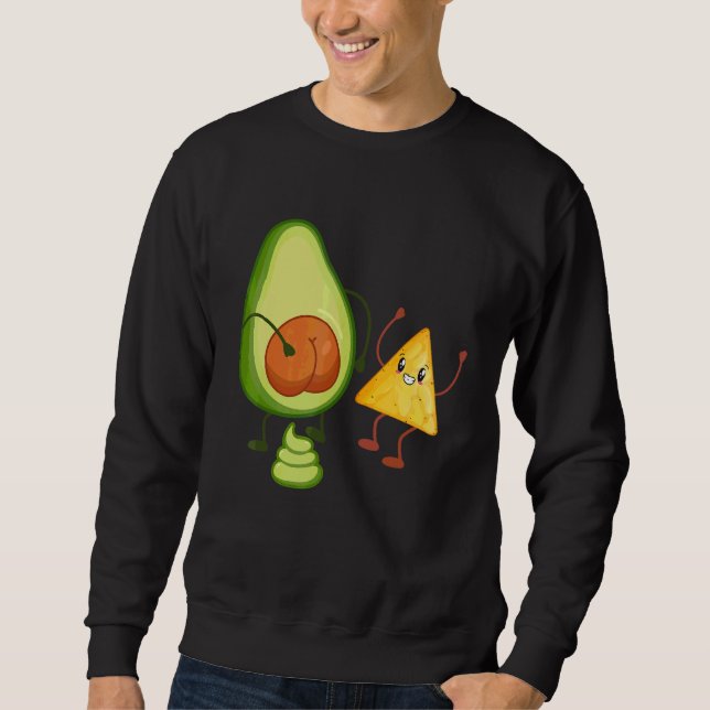 Cute Avocado Butt Pooping Guacamole With Tortilla Sweatshirt (Front)