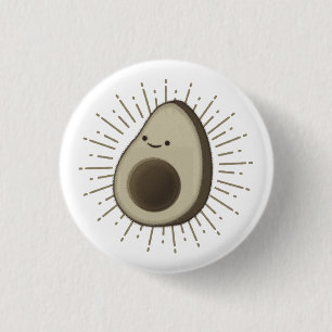 Cute Avocado Cartoon In Vintage Style  3 Cm Round Badge