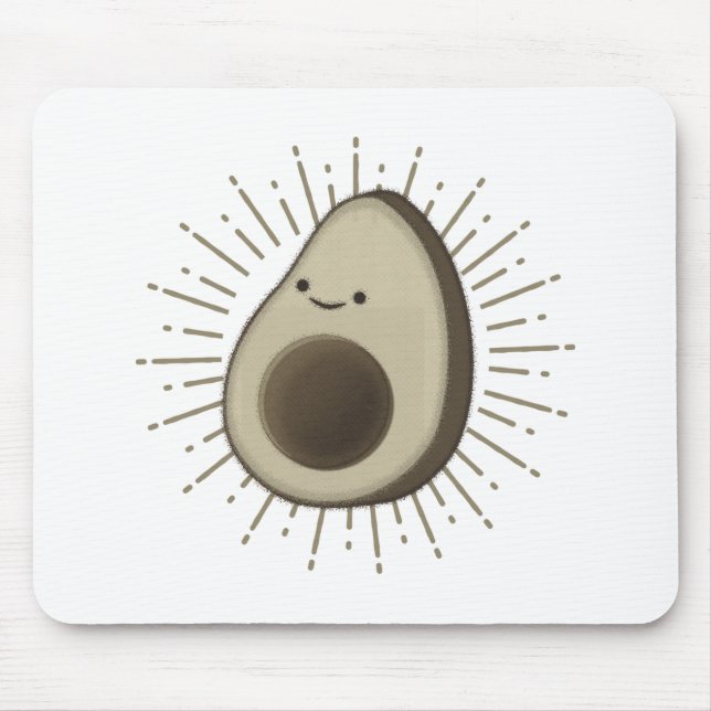 Cute Avocado Cartoon In Vintage Style Mouse Mat (Front)