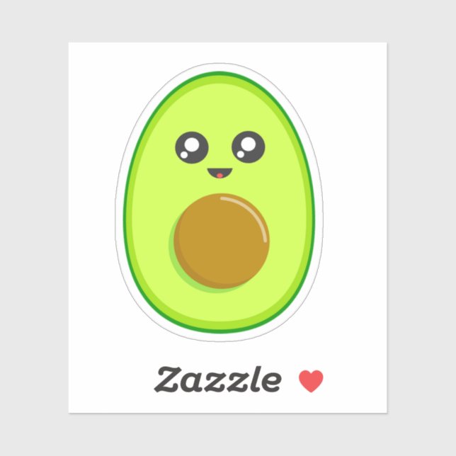  Cute Avocado Cartoon – Kawaii Sticker (Sheet)