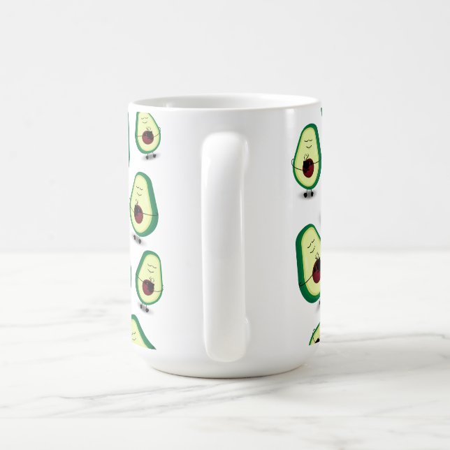 Cute Avocado Cartoon Love Coffee Mug (Handle)