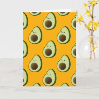 Cute Avocado Cartoon Pattern  Card