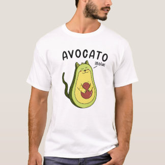 Cute Avocado Cat Funny Cartoon Kitten Pet Lovers T-Shirt