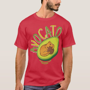Cute Avocado Cat Furr Cat Lover Owner Healthy Food T-Shirt