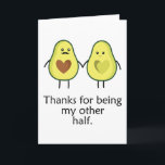Cute Avocado Couple Anniversary Card<br><div class="desc">Cute Avocado Couple. Perfect Anniversary,  Valantine's Day or Birthday Gift For Him & For Her.
Personalise Your Own Message!</div>
