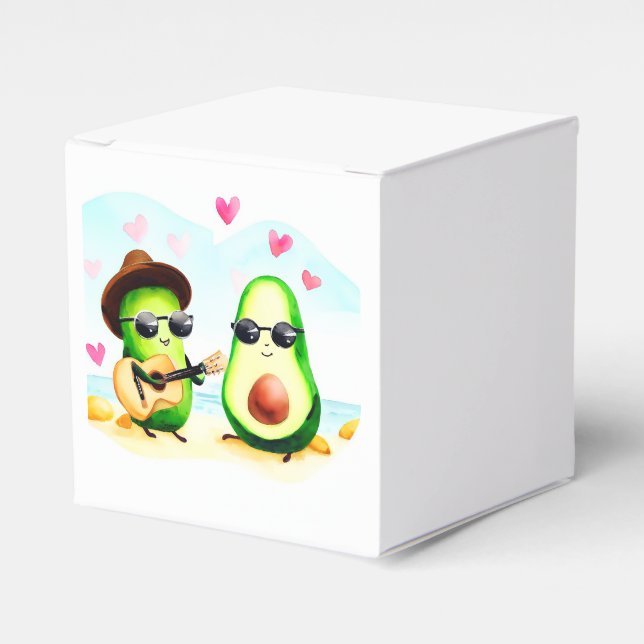 Cute Avocado Couple Favour Box (Front Side)